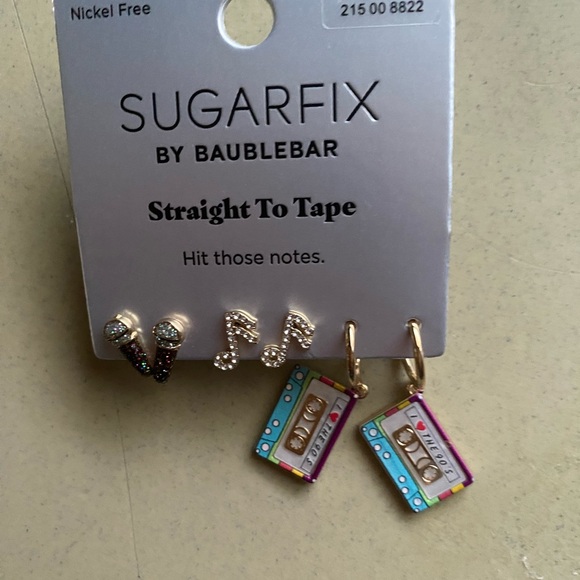NEW SUGARFIX by baublebar “straight to tape” studded earrings set - Picture 2 of 8